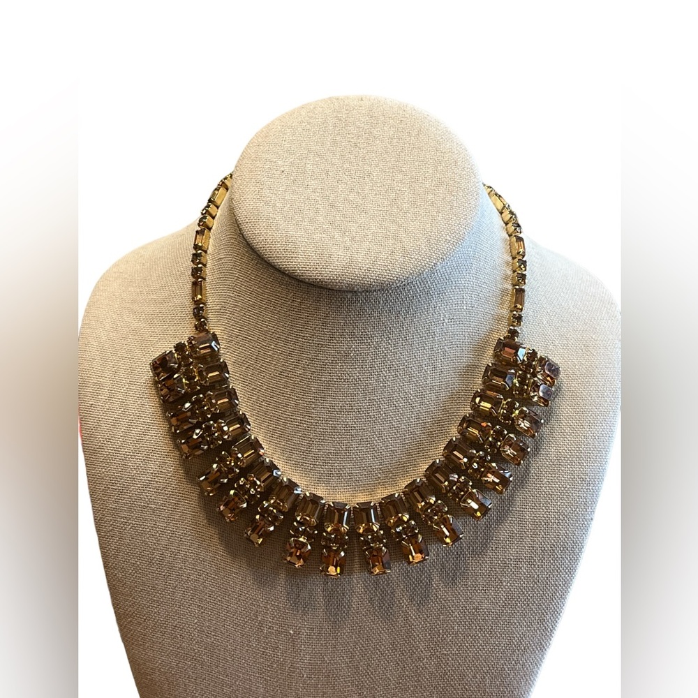 Weiss Brown Rhinestone Choker Necklace